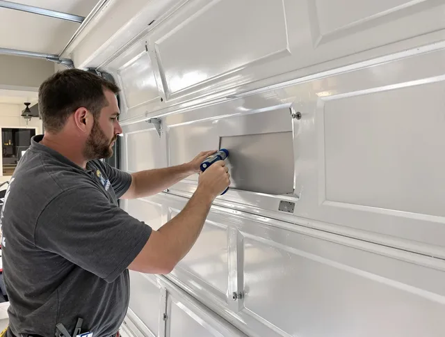 Garage door panel repair by Pine Hills Garage Door Repair in Pine Hills